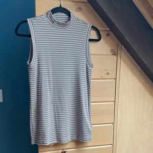 GAP Dusty Lilac and White Striped Tank Top